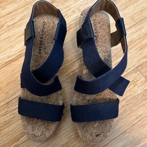 Lucky Brand Blue Sandals with Elastic Straps